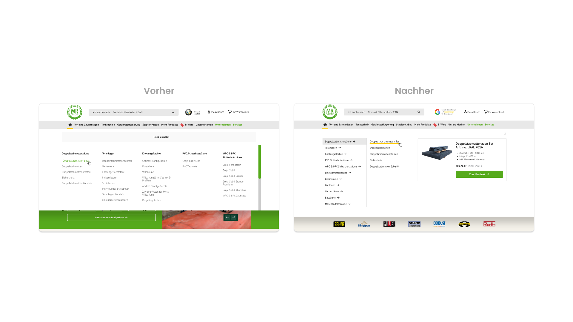 Referenz MR-Shop – Überarbeitung der Menü-Struktur