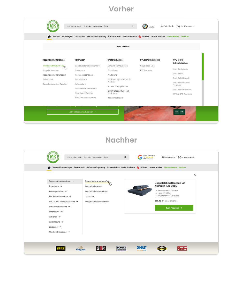 Referenz MR-Shop – Überarbeitung der Menü-Struktur